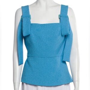 Edeline Lee Square Neckline Sleeveless Top in blue
